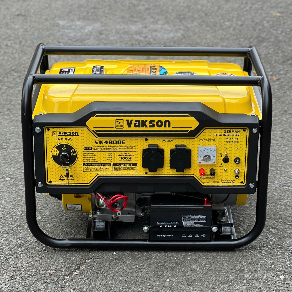 Máy Phát Điện Gia Đình VAKSON 220V – Máy Phát Điện Chạy Xăng E10 3kW/4kW Tiết Kiệm Nhiên Liệu, Có Đề