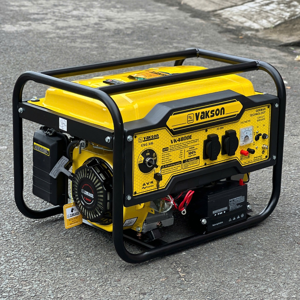 Máy Phát Điện Gia Đình VAKSON 220V – Máy Phát Điện Chạy Xăng E10 3kW/4kW Tiết Kiệm Nhiên Liệu, Có Đề