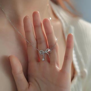 Dây Chuyền Nữ Sang Trọng Nhẹ Nhàng - Họa Tiết Nơ Bướm Duyên Dáng Đính Đá Lấp Lánh