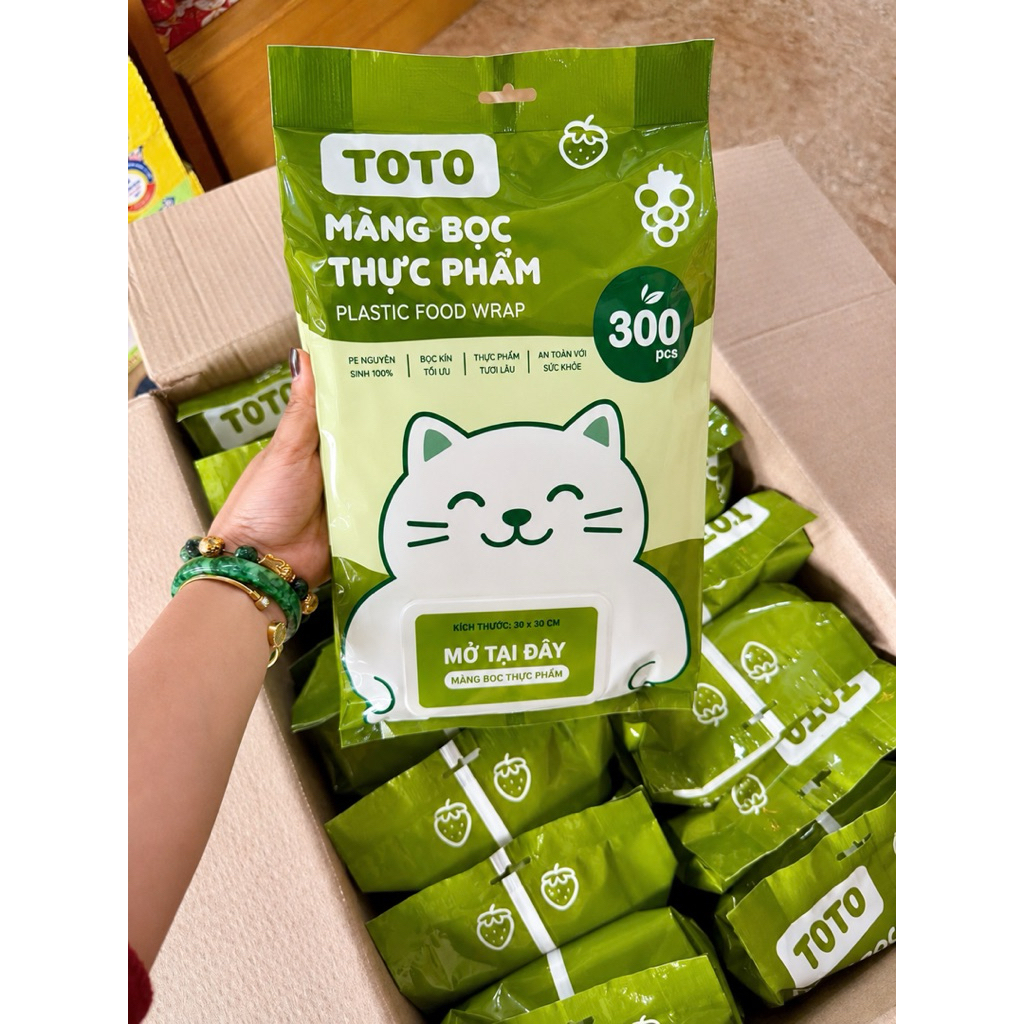 Màng Bọc Thực Phẩm TOTO 300 Túi Co Giãn Dẻo Dai Bọc Kín Thức Ăn