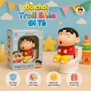 Đồ Chơi Troll Phun Nước Tạo Hình Shin Chan Ngồi Toilet Hài Hước, Đáng Yêu - Đồ Chơi Giải Trí Chọc Ghẹo Vui Nhộn Cho Bé