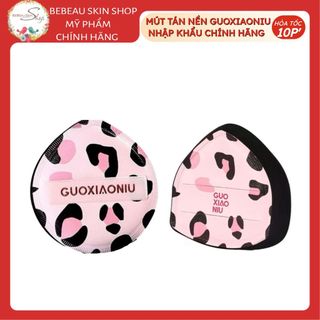 Mút Trang Điểm Họa Tiết Da Báo GUOXIAONIU Tán Nền, Chống Thấm, Siêu Mềm Mịn - Bebeau