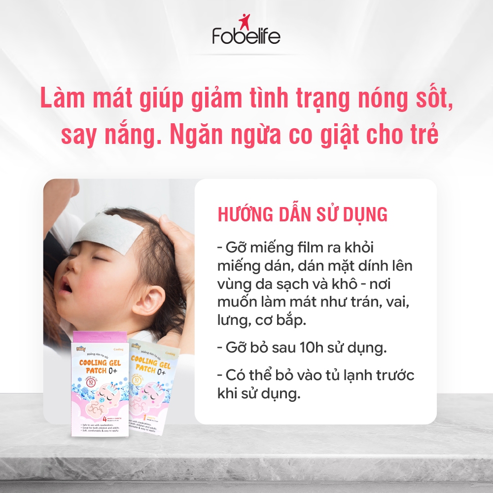 Miếng Dán Hạ Sốt Fobaby Fobe Cho Trẻ Sơ Sinh Từ 0-2 Tháng Tuổi - Hộp 4-8 Miếng