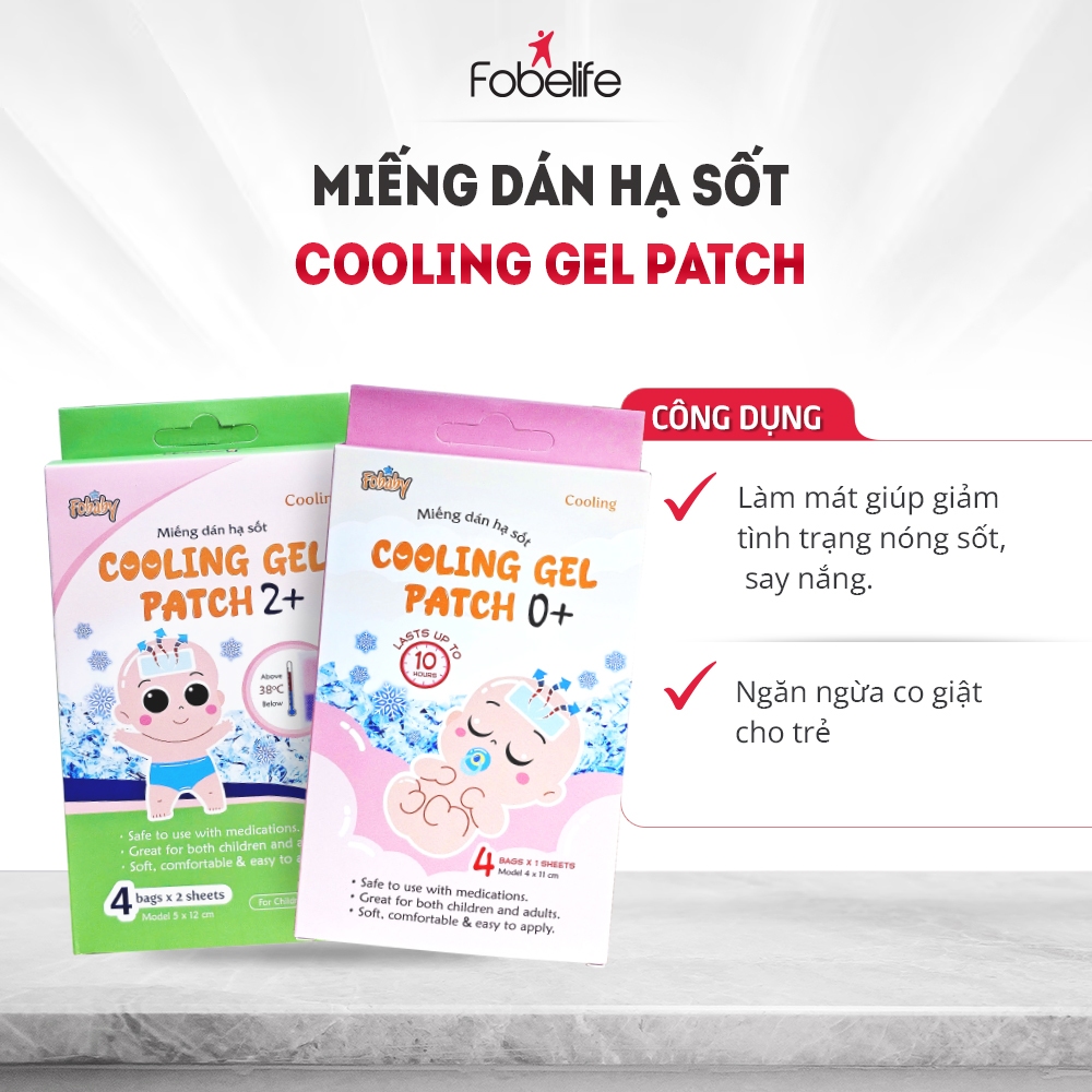 Miếng Dán Hạ Sốt Fobaby Fobe Cho Trẻ Sơ Sinh Từ 0-2 Tháng Tuổi - Hộp 4-8 Miếng
