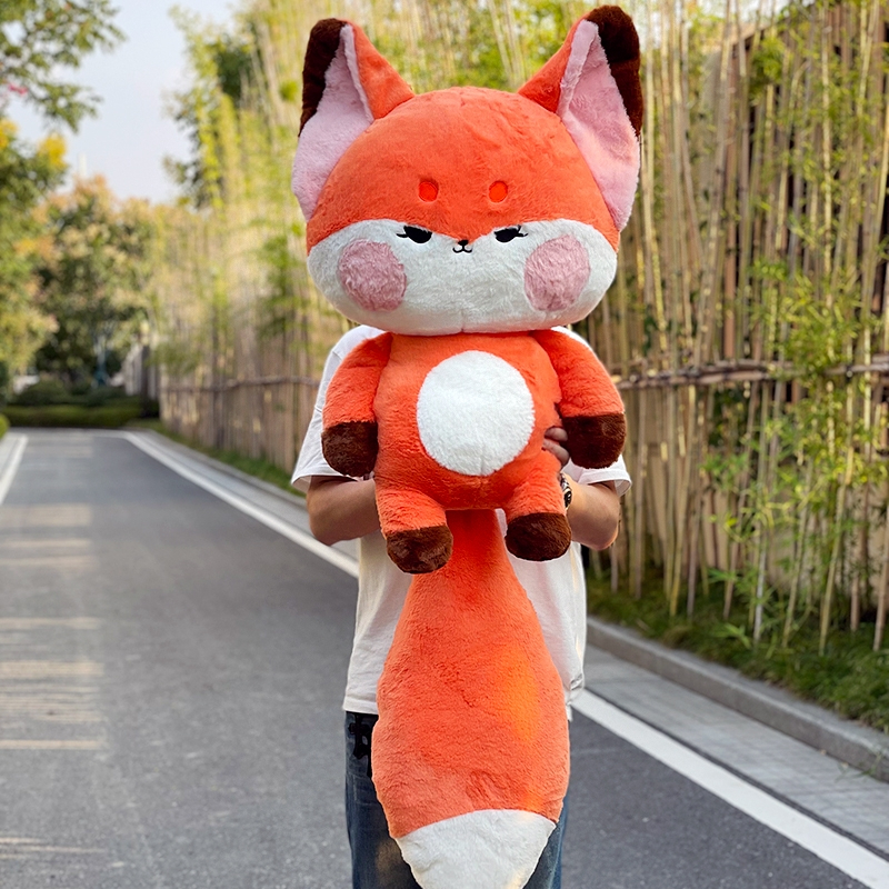Gấu Bông Cáo Cam Đuôi Dài Má Hồng Siêu Dễ Thương, Thú Nhồi Bông Cáo Fox Đuôi To Cao Cấp Làm Quà Tặng Cho Bé,Bạn Gái