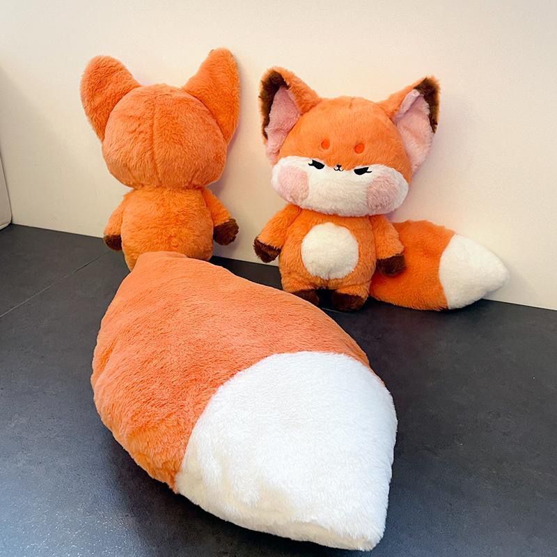 Gấu Bông Cáo Cam Đuôi Dài Má Hồng Siêu Dễ Thương, Thú Nhồi Bông Cáo Fox Đuôi To Cao Cấp Làm Quà Tặng Cho Bé,Bạn Gái