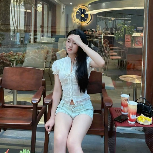 Áo Kiểu Nữ Dáng Croptop Chi Tiết Cổ Tàu Tay Bồng Cột Dây Nơ, Áo Kiểu Nữ Siêu Hot Hit Phù Hợp Đi Chơi Đi Du Lịch - KA832