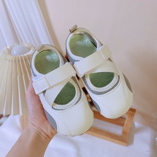 Giày Thể Thao Da Lộn Phối Lưới Quai Dán Năng Động Cho Bé Gái K207