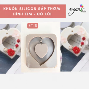 KHUÔN SILICONE SÁP THƠM (HÌNH TRÁI TIM CÓ LÕI- ST18)