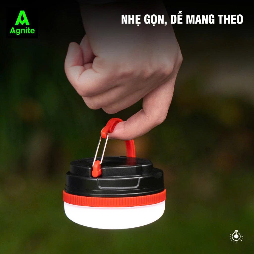 Đèn cắm trại dã ngoại chính hãng AGNITE siêu sáng, chống nước, nhỏ gọn tiện lợi