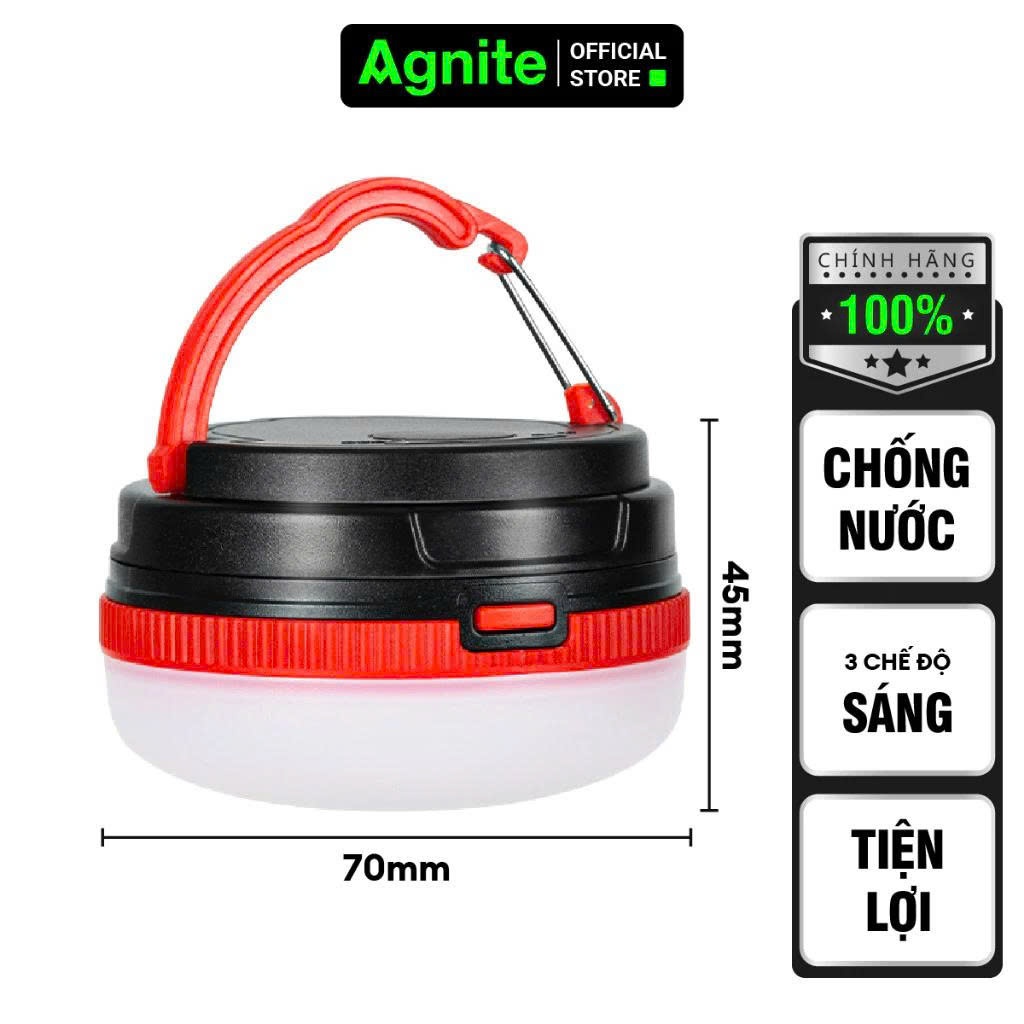 Đèn cắm trại dã ngoại chính hãng AGNITE siêu sáng, chống nước, nhỏ gọn tiện lợi