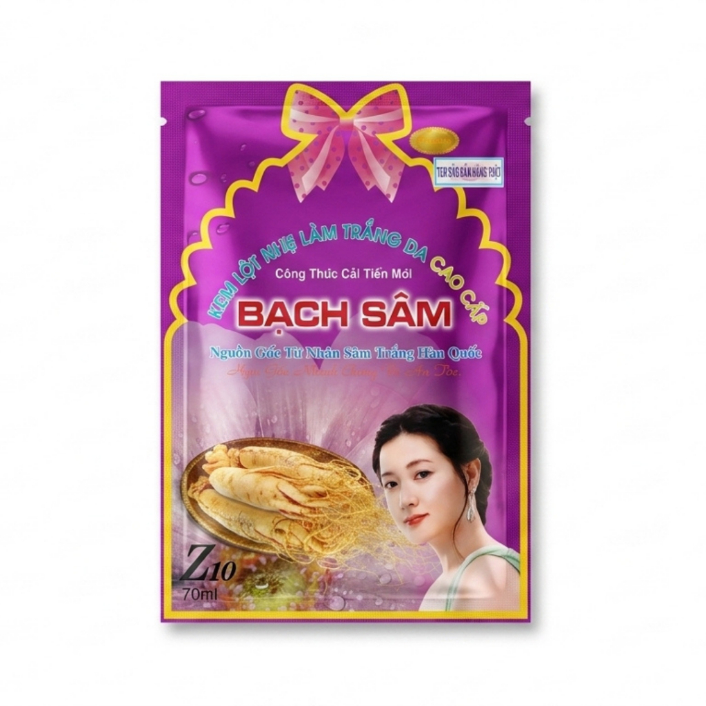 Kem Tẩy Da Chết Nhân Sâm Hàn Quốc Bạch Sâm 70ml Giúp Trắng Da Toàn Diện Mỏng Mịn Tự Nhiên (Tím)