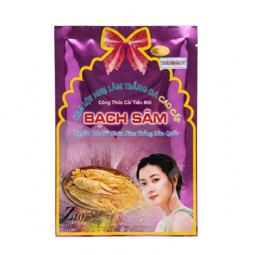 Kem Tẩy Da Chết Nhân Sâm Hàn Quốc Bạch Sâm 70ml Giúp Trắng Da Toàn Diện Mỏng Mịn Tự Nhiên (Tím)