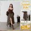 Chân váy kẻ sọc caro Bigsize dáng chữ A tà bất đối xứng phong cách vintage retro | Khao Boutique