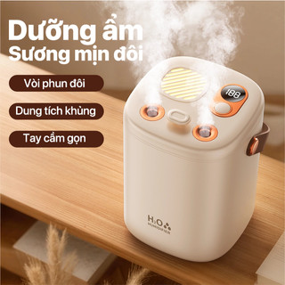 OOKAS Máy Xông 2L phun ẩm đôi siêu to, chạy êm, 3 chế độ, làm ẩm nhanh cho phòng ngủ, phòng khách
