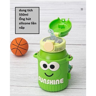 (giảm 50% tặng thêm cọ rửa)  Bình giữ nhiệt  nóng lạnh inox 316  hình thú có dây đeo chéo