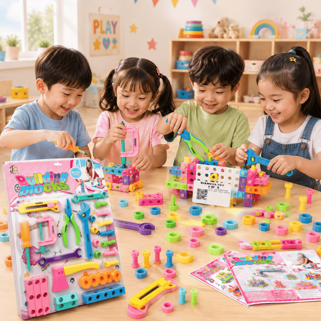 Bộ Đồ Chơi Dụng Cụ Sửa Chữa Cho Bé Kèm Ốc Vít Đồ Chơi Lắp Ráp Kỹ Năng Bé Trai Bé Gái