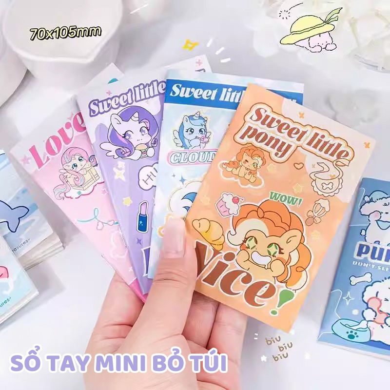 Set 20 Sổ Tay Hoạt Hình Mini A7 – Sổ Note Có Dòng Kẻ Dễ Thương Quà Tặng Giáng Sinh Cho Bé