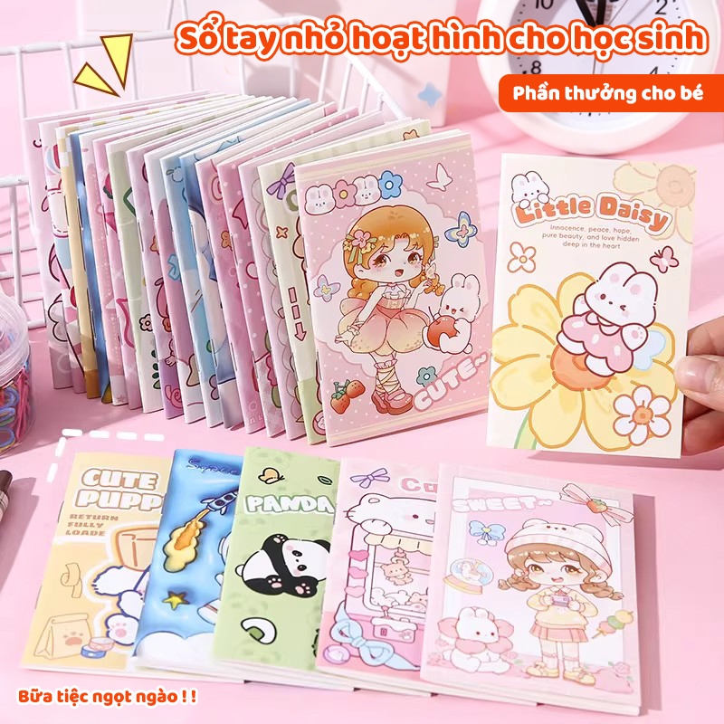 Set 20 Sổ Tay Hoạt Hình Mini A7 – Sổ Note Có Dòng Kẻ Dễ Thương Quà Tặng Giáng Sinh Cho Bé