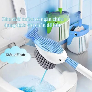 [Chổi cọ vệ sinh nhà tắm] Chổi silicon hình cá voi, kèm đế hút chân không, dễ dàng thêm dung dịch, làm sạch mọi góc. Tặn
