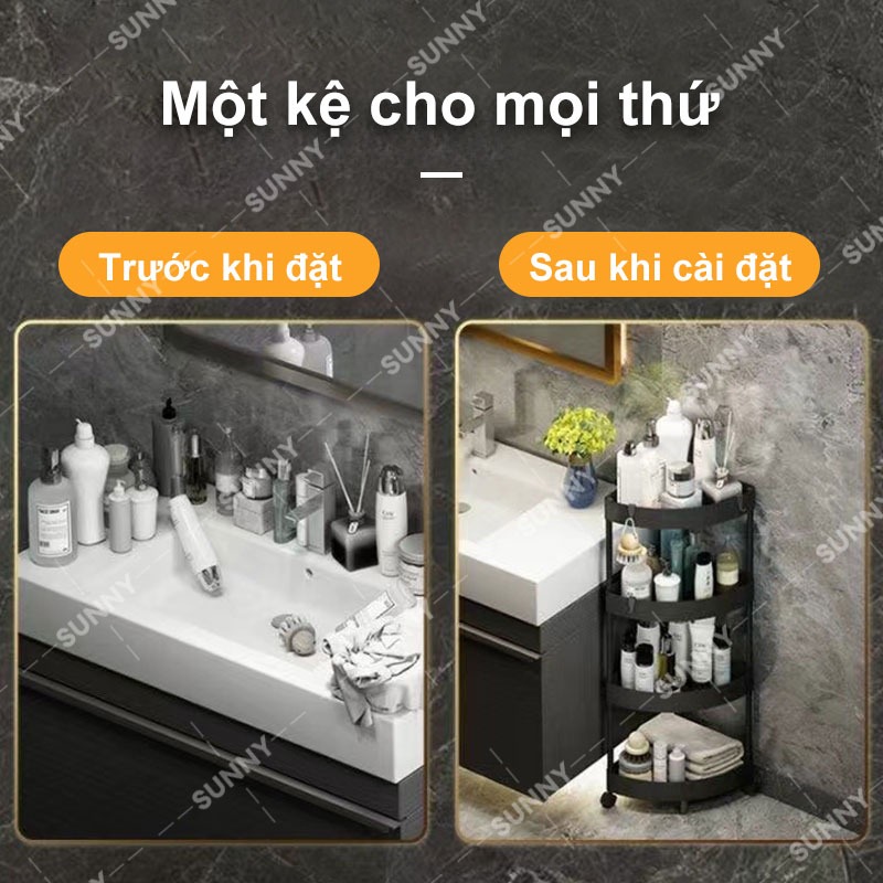 SUNNY Kệ để đồ nhà bếp đa năng nhựa Kệ góc nhà tắm giác nhiều tầng hộp lưu trữ cao cấp có bánh xe
