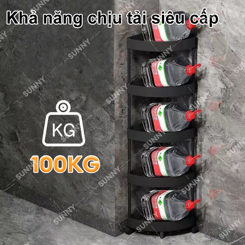 SUNNY Kệ để đồ nhà bếp đa năng nhựa Kệ góc nhà tắm giác nhiều tầng hộp lưu trữ cao cấp có bánh xe