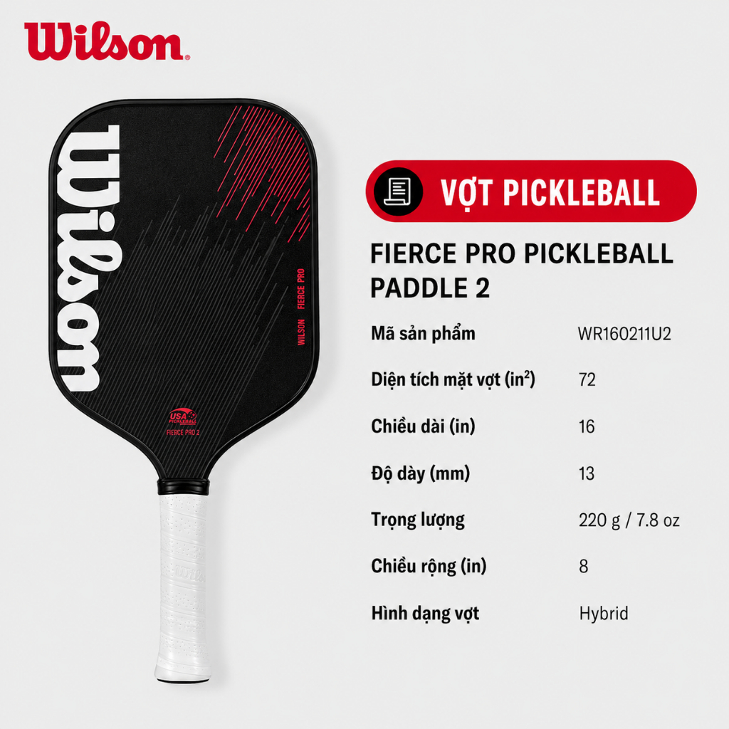 Wilson Fierce Pro 13 Vợt Pickleball WR160211U2