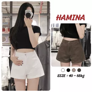 Quần Short Kaki Nữ Cạp Cao Dáng A Bigsize, Quần Đùi Basic Tôn Dáng Che Bụng Dễ Mặc Hamina 563