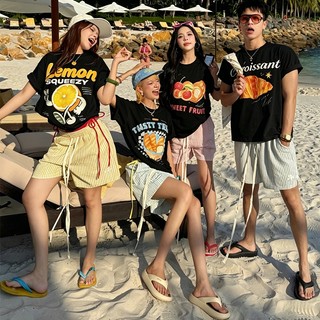 AB HOUSE - Áo thun Boxy form rộng SUMMER thời trang nam nữ Màu đen