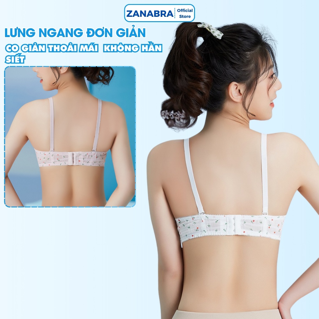 Áo Ngực Nữ Mút Mỏng Không Gọng, Áo Lót Nữ Form Nhỏ 3 Nấc Cài Chất Mềm Mịn ZANABRA A739