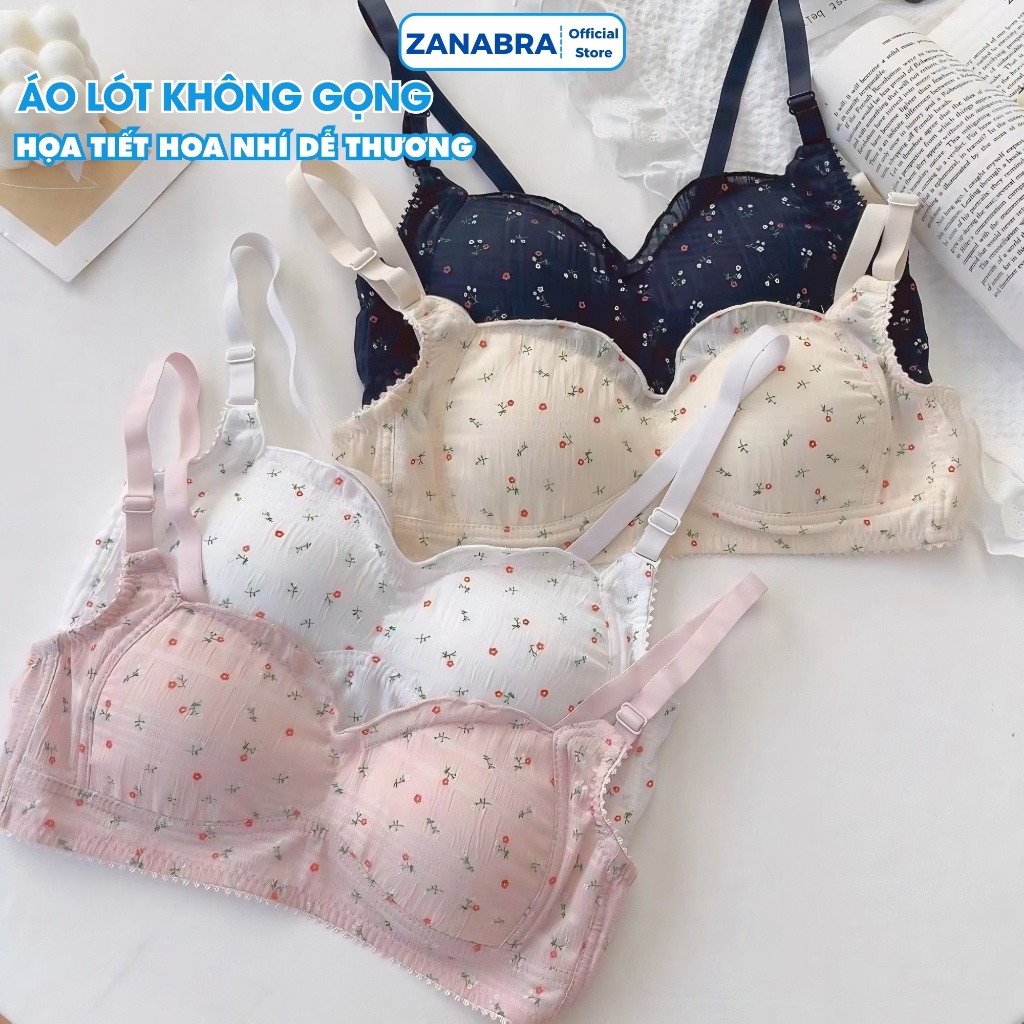 Áo Ngực Nữ Mút Mỏng Không Gọng, Áo Lót Nữ Form Nhỏ 3 Nấc Cài Chất Mềm Mịn ZANABRA A739