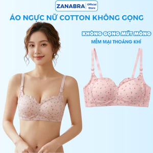 Áo ngực nữ cotton họa tiết hoa nhí xinh xắn, áo lót nữ không gọng mút mỏng ZANA A739