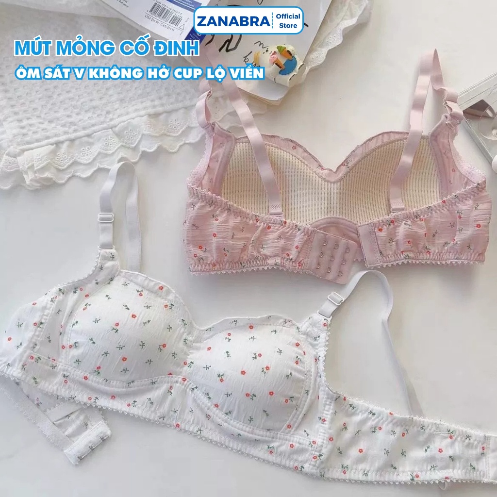 Áo Ngực Nữ Mút Mỏng Không Gọng, Áo Lót Nữ Form Nhỏ 3 Nấc Cài Chất Mềm Mịn ZANABRA A739