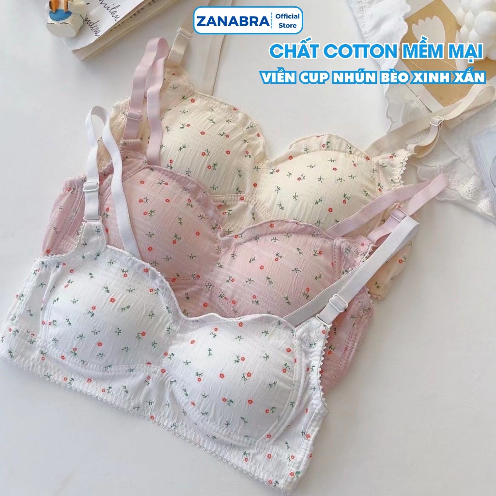 Áo Ngực Nữ Mút Mỏng Không Gọng, Áo Lót Nữ Form Nhỏ 3 Nấc Cài Chất Mềm Mịn ZANABRA A739