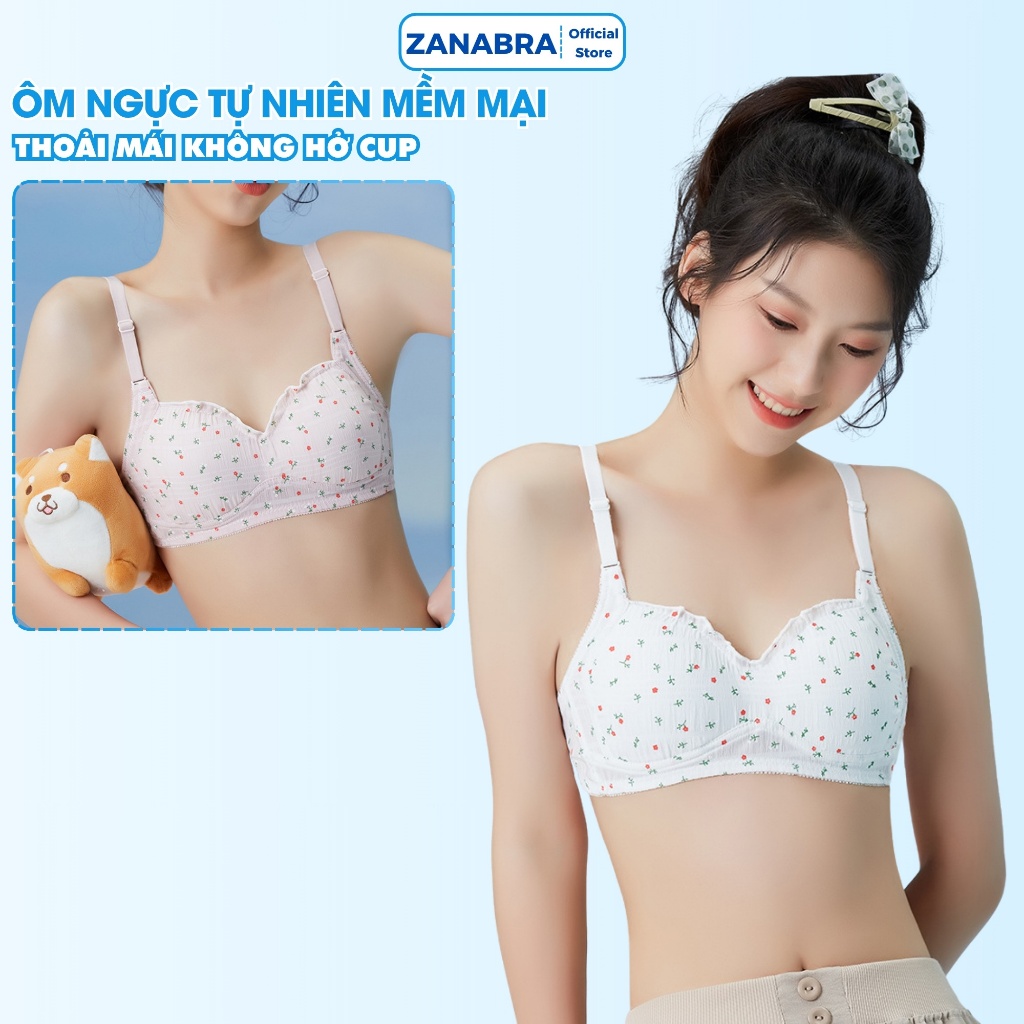 Áo Ngực Nữ Mút Mỏng Không Gọng, Áo Lót Nữ Form Nhỏ 3 Nấc Cài Chất Mềm Mịn ZANABRA A739