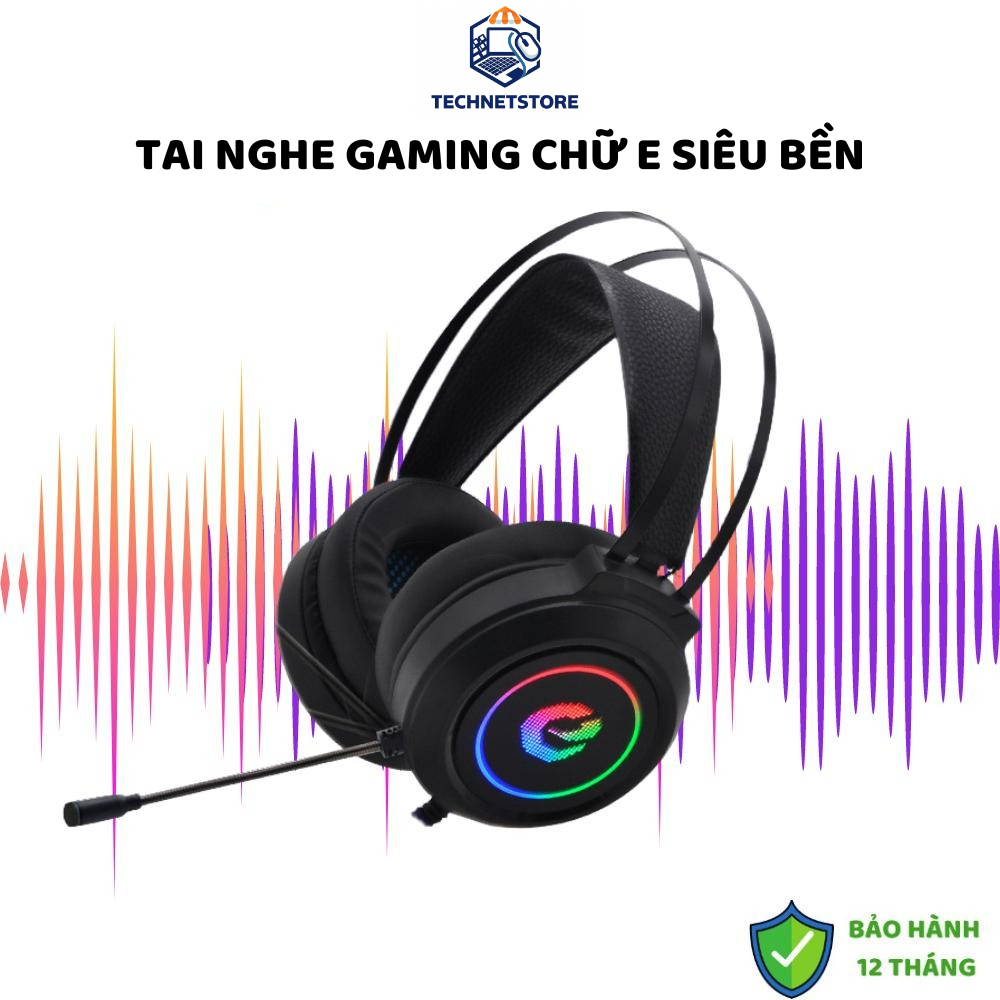 Tai Nghe Gaming Chữ E - Âm Thanh Giả Lập 7.1, LED RGB, Mic Đàm Thoại, Chuyên Game PUBG/CSGO, BH 12T