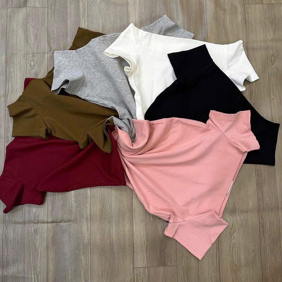 Áo Thun Nữ Trễ Vai OHANLY – Áo Croptop Ôm Body Tay Ngắn Chất Cotton Co Giãn Style Hàn Quốc
