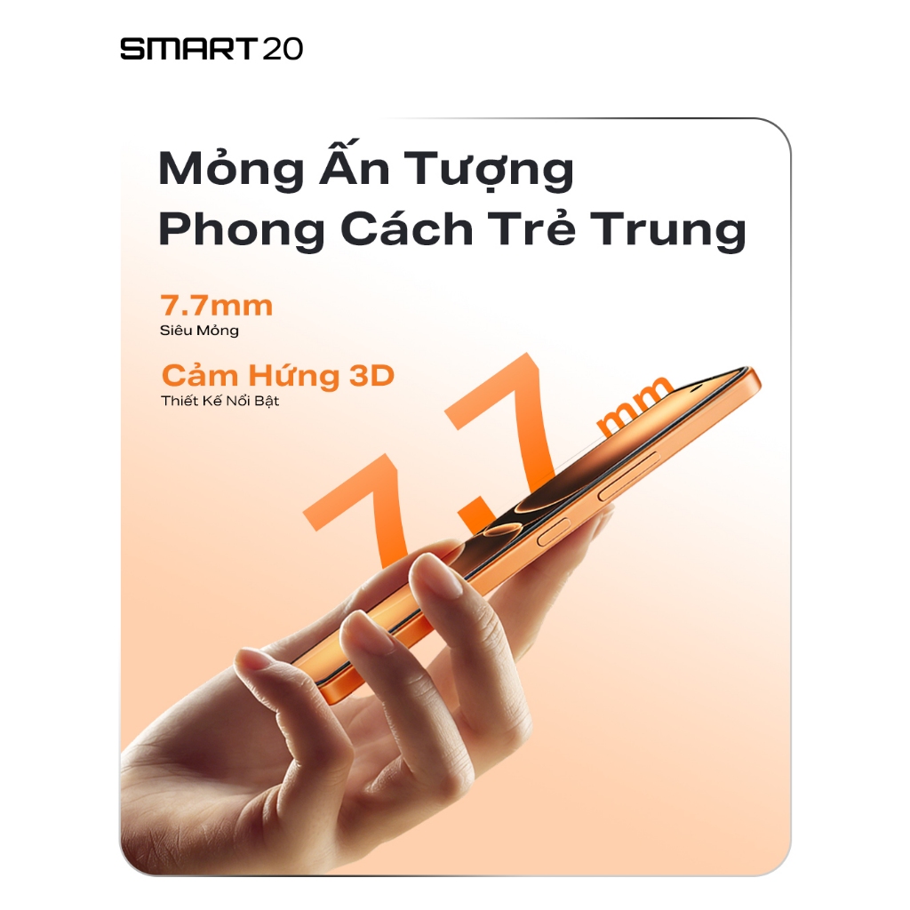 Điện thoại Infinix SMART 20 (4+4GB/128GB) | Màn hình 120Hz | Helio G81 Ultimate | Pin 5200mAh | BH 12T