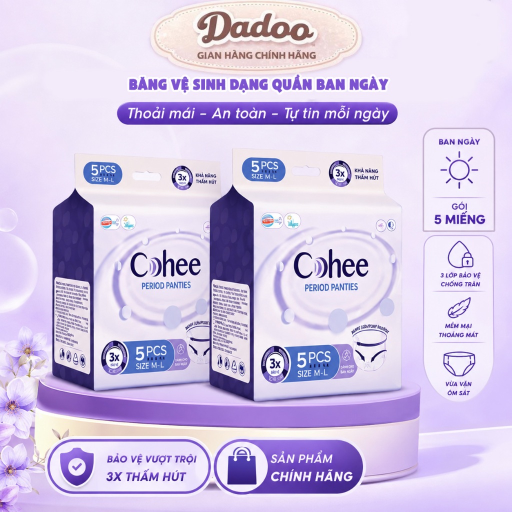 1 Gói Băng Vệ Sinh Dạng Quần Ban Ngày [ COHEE ] gói 5 miếng | Shopee ...