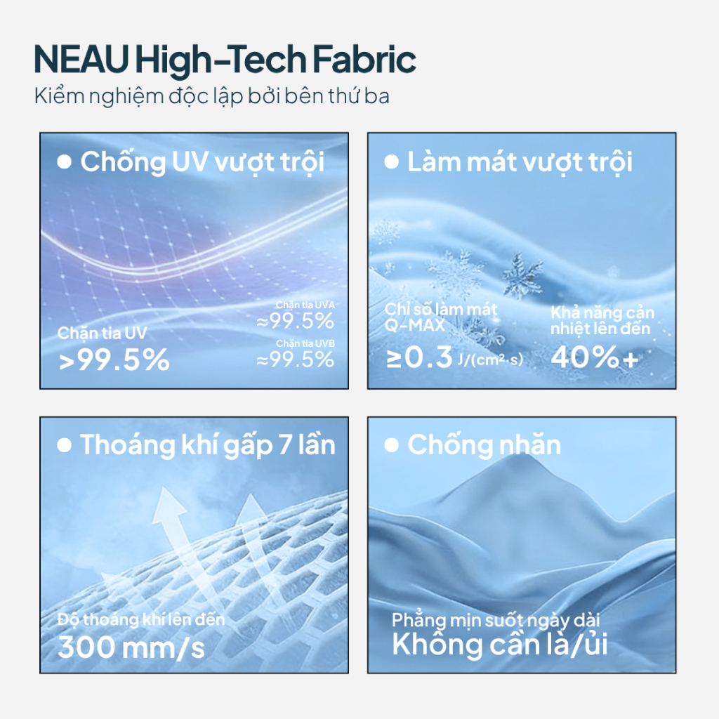 NEAU Redefine Áo Sơ Mi Cao Cấp Chống Nắng Chống Tia UV Mát Lạnh Chống Nhăn Giữ Phom Tay Form Rộng Đi Học Đi Làm RE101 | BigBuy360 - bigbuy360.vn