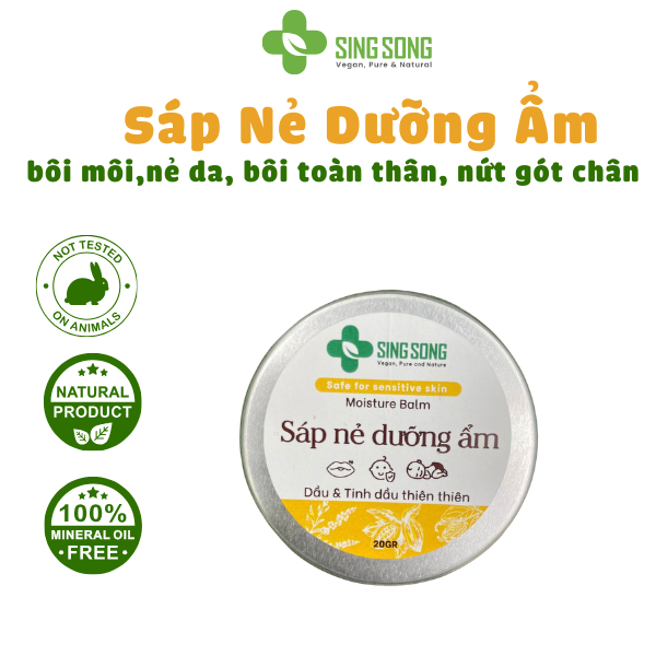 Sáp Nẻ Dưỡng Ẩm - Singsong Thuần Chay. Làm Mềmp Da, Chống Khô Da, Nứt Nẻ Da -20gr - SingSong