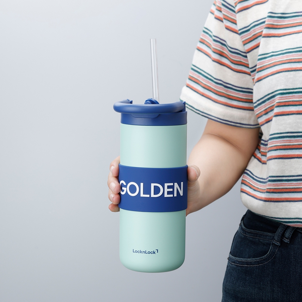 Bình Giữ Nhiệt LocknLock Fold Grip Tumbler LHC4435 420ML, LHC4436 550ML, Tay Cầm Gập - K-MALL