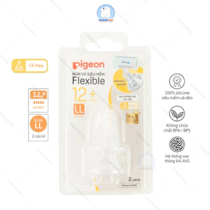 Núm vú Pigeon siêu mềm Silicone Cho Bình Cổ Hẹp, Núm vú Thay Thế cho Bình Cổ Hẹp Pigeon Chính hãng.