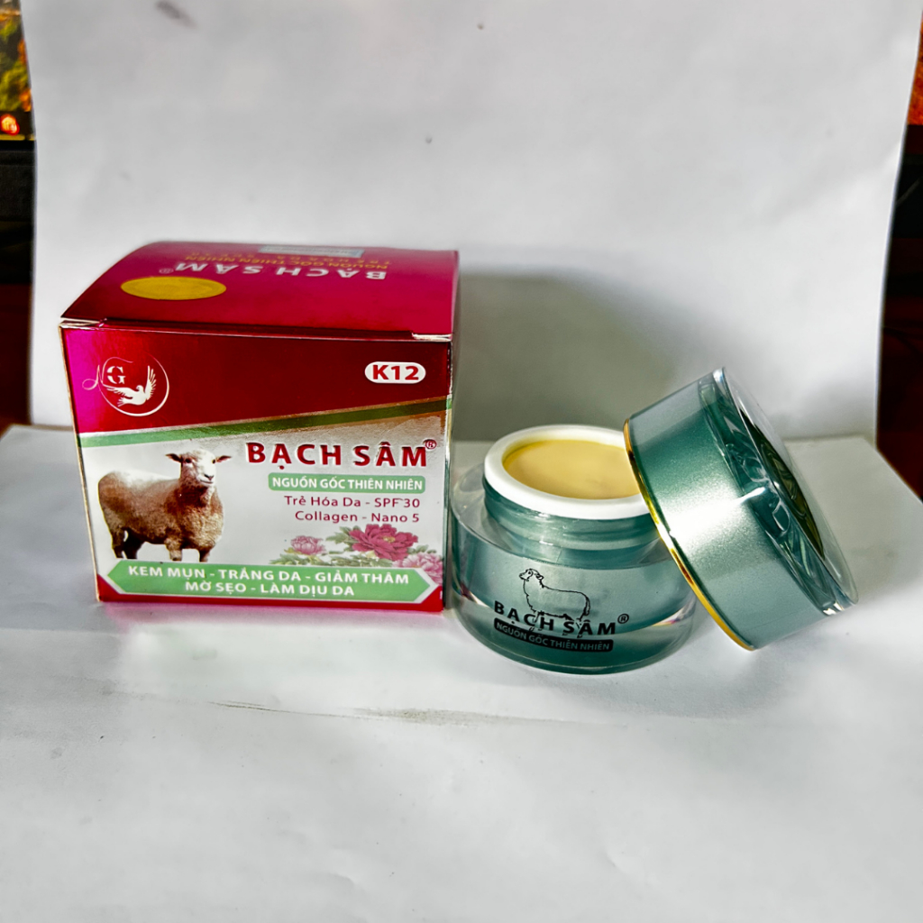 Kem Mụn Trắng Da Liền Sẹo Ngừa Dị Ứng Bạch sâm K12 30g (Tím Xám)