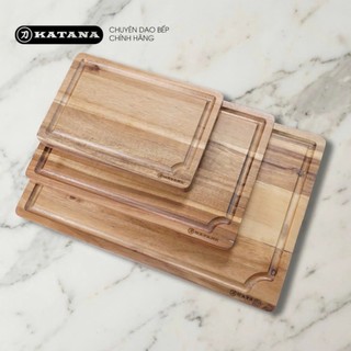 Thớt gỗ Acacia ghép ngang cao cấp KATANA loại dày 2cm nhiều size - Thớt gỗ tràm hình chữ nhật KAT