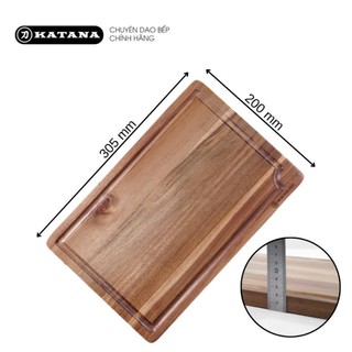 Thớt gỗ Acacia ghép ngang cao cấp KATANA loại dày 2cm nhiều size - Thớt gỗ tràm hình chữ nhật KAT