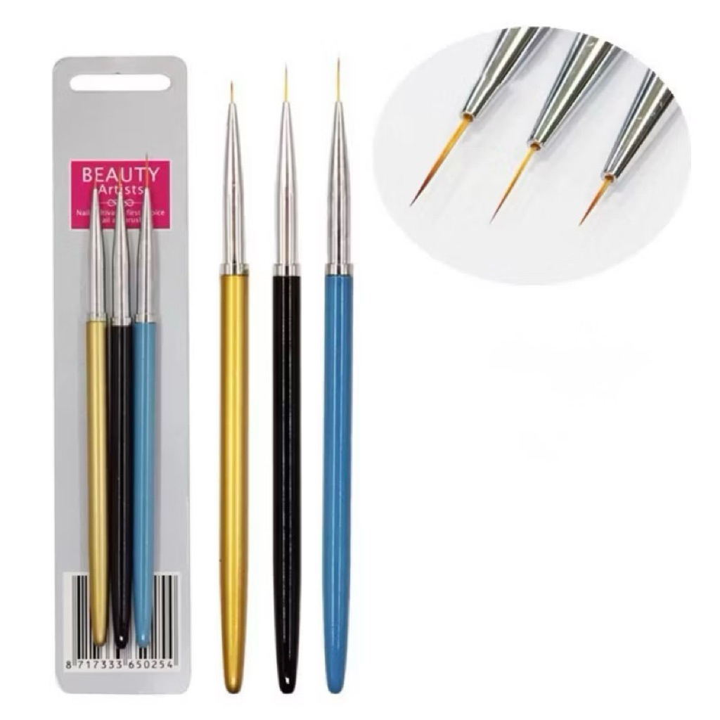 Bộ cọ 3 cây vẽ móng nhiều kích thước - set cọ 3 cây BEAUTY Artis