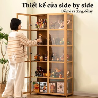 tủ trưng bày mô hình chống bụi tre tự nhiên nội thất phòng khách Chịu Lực Tốt Sang trọng 2Cánh Kính