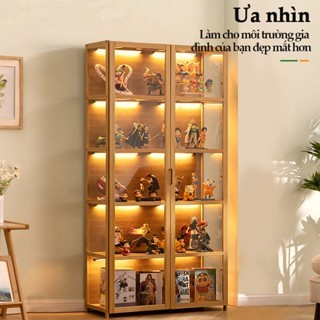 tủ trưng bày mô hình chống bụi tre tự nhiên nội thất phòng khách Chịu Lực Tốt Sang trọng 2Cánh Kính
