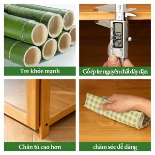 tủ trưng bày mô hình chống bụi tre tự nhiên nội thất phòng khách Chịu Lực Tốt Sang trọng 2Cánh Kính